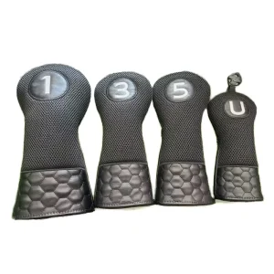 4 Color Wood Golf Driver Head Cover Sets for Fairway & Club Usage