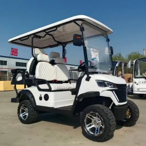 4 Electric Lithium Battery Golf Cart with 48V AC Motor Heavy Duty Utility and LED Lights for Campus Airport Stadium Factory