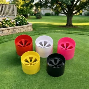 4 Inch ABS Waterproof Golf Hole Cup with 6 Drain Holes Standard Putting Green Training Aid for Indoor Outdoor Golf Club Practice