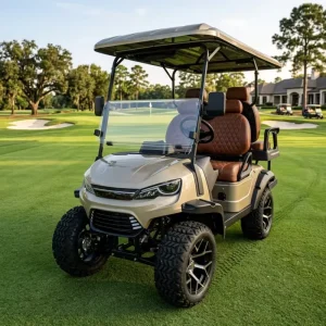 4 Passenger Electric Golf Buggy 5KW AC Motor Side Mirrors Safety Belts CE Certified 70-90km Range