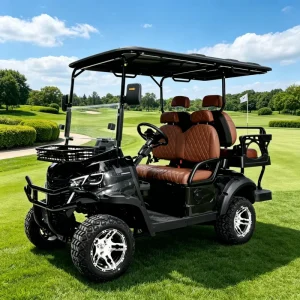 4 Seat Electric Golf Cart With LED Light Rear Storage Box for Villa Park Daily Travel