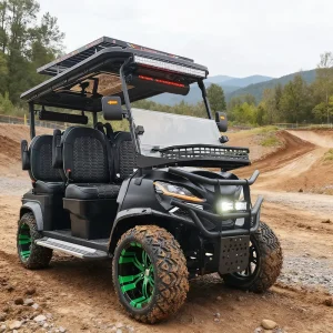 4 Seater Electric Golf Cart With Lifted Tires Lithium Battery Strong Power Motor for Farm and Resort Use