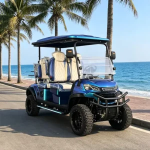 4 Seater Electric Golf Cart with Custom Body Color and Rear Cargo Box Extra Storage 72V Lithium DOT Certified US Model