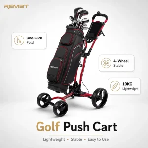 4 Wheel Aluminum Alloy Golf Push Cart Foldable Lightweight Trolley with 10KG Capacity Custom Logo OEM