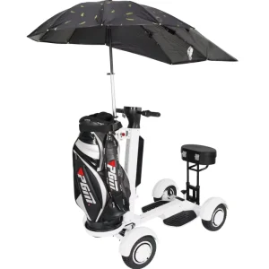 4 Wheel Aluminum Foldable Electric Golf Cart Mobility Scooter 10.5 inch Tires 2000W Motor White Lithium Battery 150kg Load