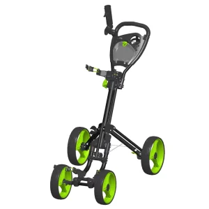 4 Wheel Aluminum Golf Push Cart Lightweight Foldable Golf Trolley for Golf Course