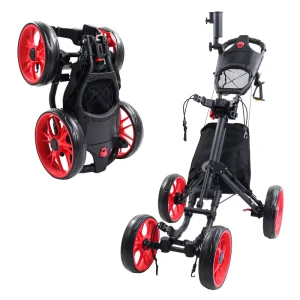 4 Wheel Push Pull Golf Cart Ultra Lightweight Foldable Storage Golf Bag Trolley 4 Wheel Golf Push Cart