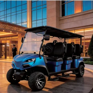 4 Wheel White Vintage Electric Golf Cart 48V Lithium Battery 6 Seater