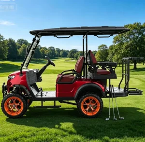 4 seater High Power Electric Golf Cart Waterproof Resort Transport Buggy Custom Outdoor Golf Buggy Battery Powered Golf Vehicle