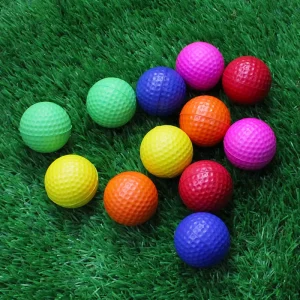42mm Mixed Color PU Foam Solid Sponge Soft Indoor Golf Practice Ball Printed Logo Golf Training Equipment