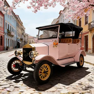 48V 5 Seats Vintage Model T Electric Golf Cart Sightseeing Car&Bus Electric Vehicle for Adults