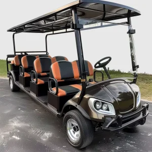48V Electric Golf Cart with Full Equipment 7-8 Seats 30-50km/h Speed 70-90km Range Steel & Metal Construction