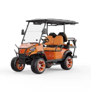 48V Electric Off Road Golf Cart 4 Seater with LED Lights and Rain Cover for Golf Course Resort Community Transport