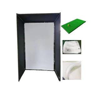 4mm Thick Indoor Reality Golf Simulator Impact Screen with Golf Grass Hitting Mat for Training