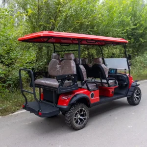 4×4 2 Stroke Golf Cart Curtis Certification CE Lithium Battery Buggy Scooter 6 Passenger Seats Aluminum Alloy Wheels