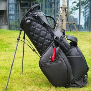 5 14 Divider Waterproof Foldable Portable Lightweight PU Leather Golf Bag with Custom Logo Durable for Adults