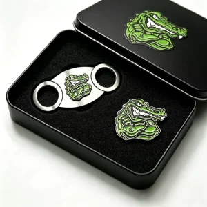 5 In 1 Custom 62 Gauge Cutter For V Shaped Spring Loaded Cigar Cutter With Lighter On Table Golf Ball Marker
