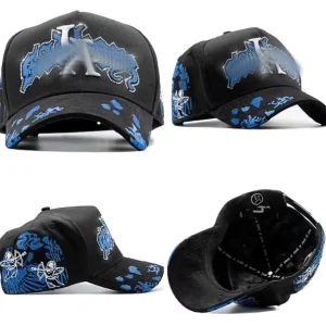 5 Panel Sporty Baseball Cap Machine Embroidery Jesus Logo Breathable Waterproof Cotton Adjustable Silver Buckle