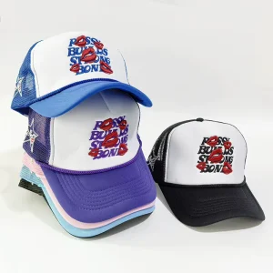 5-Panel Trucker Hat Mesh+PVC Baseball Cap Breathable Waterproof Adjustable Metal Buckle Embroidered LOGO Unisex Four Season Caps