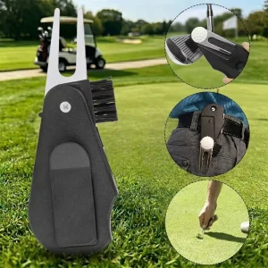 5 in 1 Foldable Plastic Golf Divot Tool with Ball Marker Brush and Score Counter Golf Accessories