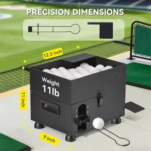 50 Balls Capacity Golf Ball Dispenser Foot Pedal Operation Metal Construction Automatic Ball Tee up Golf Training Accessories