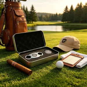 5In 1 Plastic Slim Perfect Cut Logo Cigar Cutter Round All Cuts With Logo Case Stainless Steel Golf Ball Marker