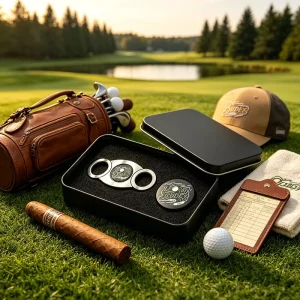 5In 1 Slim Perfect Cut Logo Sissor Cigar Cutter Japanese Round All Cuts With Logo Case Golf Ball Marker