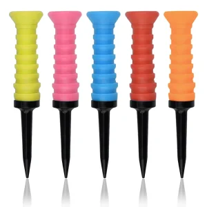 5pcs 360° Flexible Rubber Golf Tees 3.27in/83mm Durable Low Friction Vibrant Multicolor Ideal for Everyday Golfers Custom