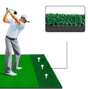 5×4 FT Tri-Turf Golf Hitting Mat Golf Swing Chipping Hitting Practice Mat Golf Training Equipment Golf Swing Training Aids