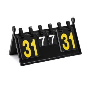 6 Digits Flip Scoreboard Tabletop Score Flipper Football Flip Score Keeper Triangular Base Design Basketball Volleyball