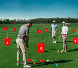 6 Holes Backyard Golf Bucket Game for Adults Kids Portable Golf Chipping Practice Yard Game Bucket Golf Game for Outdoor