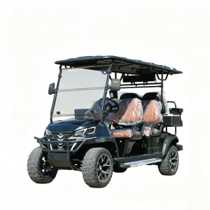 6 Seater Black Golf Cart Heavy-Duty Build Long Lasting Battery CE Approved Golf Cart