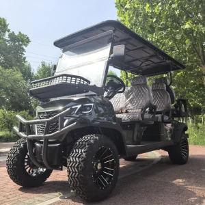 6 Seater Electric Golf Cart Long Range Lithium Battery Off Road Tires CE DOT Certified Resort Reception