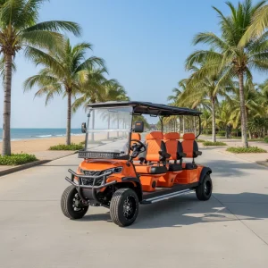 6 Seater Electric Golf Cart with 72V Lithium Battery 5kW Motor DOT Certified for Golf Courses and Club
