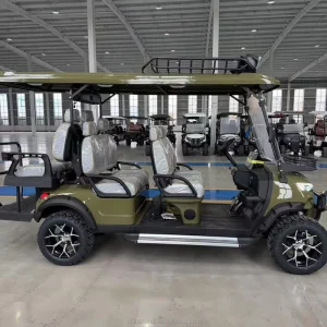 6 Seater Electric Utility Golf Cart with Front Basket and LED Light Bar for Off Road Adventure