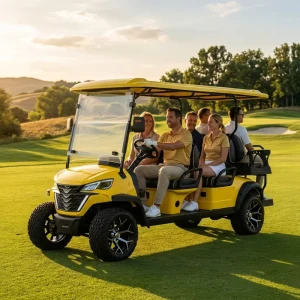 6 Seater Gasoline Golf Cart 300CC Water-Cooled Engine 4+2 Layout 45km/h RWD Off-Road Tires OEM/ODM Custom Golf Buggy