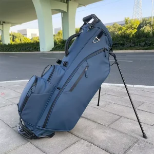 6-Way Velvet Divider Leather Golf Stand Bag for Men