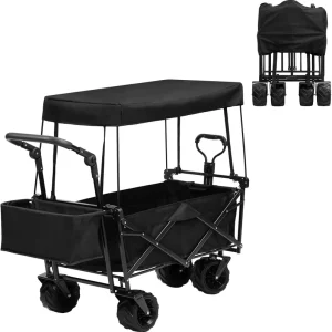 600D Oxford Fabric Waterproof Durable Golf Handing Hand Garden Shopping Camping Cart Trolley with Removable Shade