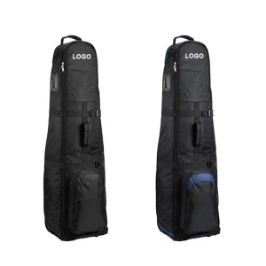 600D Polyester Soft-Sided Foldable Golf Club Travel Bag with Wheels and Custom Logo