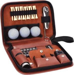 7 in 1 Golf Gifts for Men and Women Golf Accessories Set with Hi End Case Golf Balls Rangefinder Golf Tees Brush