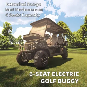 72V Electric Golf Cart for Tourist Sightseeing with Club Car Model Comfortable Seats 30-50Km/h Speed and 90km Range
