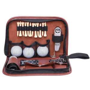 7PCS Golf Tool Gift Set Portable Waterproof PU Leather Case Custom Logo Business Gifts OEM ODM
