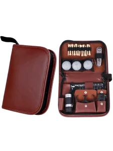 7PCS PU Leather Portable Golf Accessory Gift Set Multifunctional Golf Tool Kit Custom Logo Printing OEM ODM MOQ 100pcs