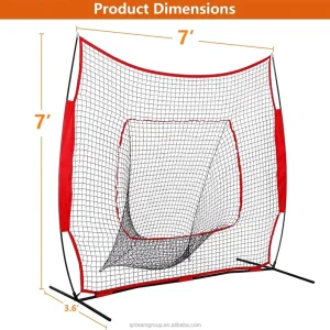7ft*7ft Baseball and Softball Training Net with Custom Logo and Portable Carry Bag for Outdoor and Team Games