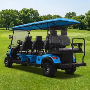 8 Seater Blue Electric Golf Cart with 72V High Power Motor LED Lights for Resort Hotel Scenic Area