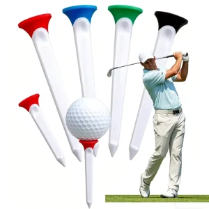 80mm 44mm Plastic Golf Tees Dual Color Flat Top Long Lasting Multicolor Practice Training Tees for Golf Course Tournament Use