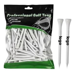 80pcs bag Golf Tees Customized Printed Logo Eco Friendly Wooden Bamboo Bulk Multi Sized Golf Tees