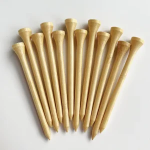 83mm Long Bamboo Golf Tees Natural White Environmental Protection 100 Tees Bag Class Quality Plain