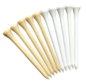 83mm Long Bamboo Golf Tees Natural White Environmental Protection Model HC-B107 Class Quality Logo Free