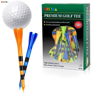83mm PC Materials Golf Tees Transparent 3 Lines Printing Custom Plastic Professional Tee Plastic Golf Ball Holder